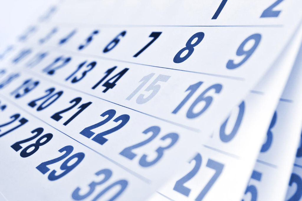 Календарный план основных мероприятий в октябре 2019 года