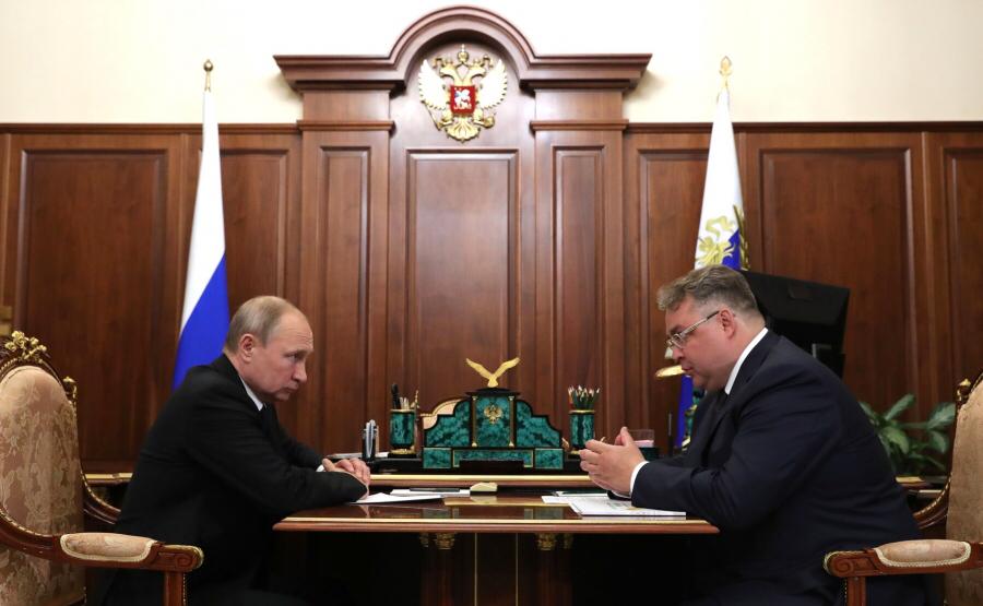 Владимир Путин провёл рабочую встречу с Губернатором Ставрополья Владимиром Владимировым